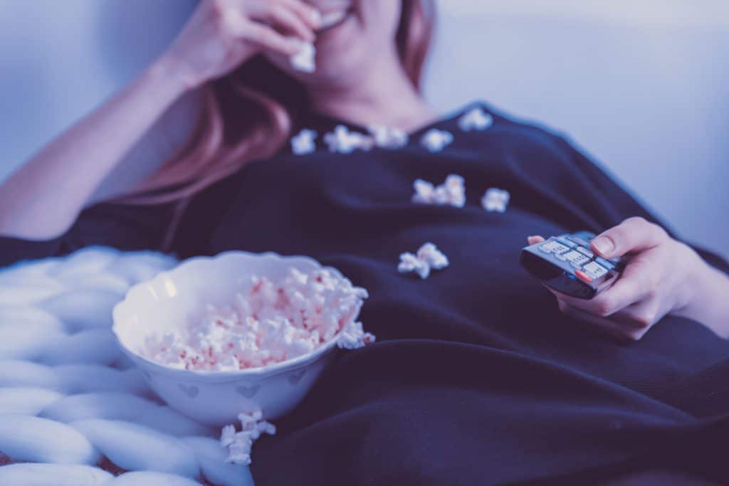 Woman snacking